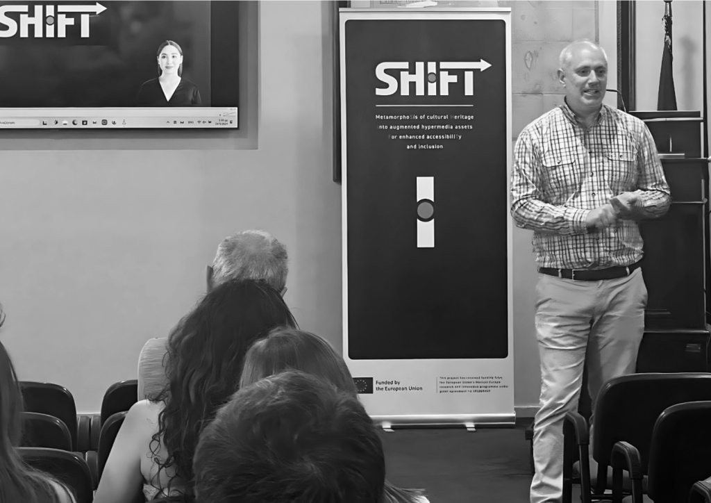 Heritage Management Organization Director Dr. Evangelos Kyriakdis addressing the SHIFT Consportium

